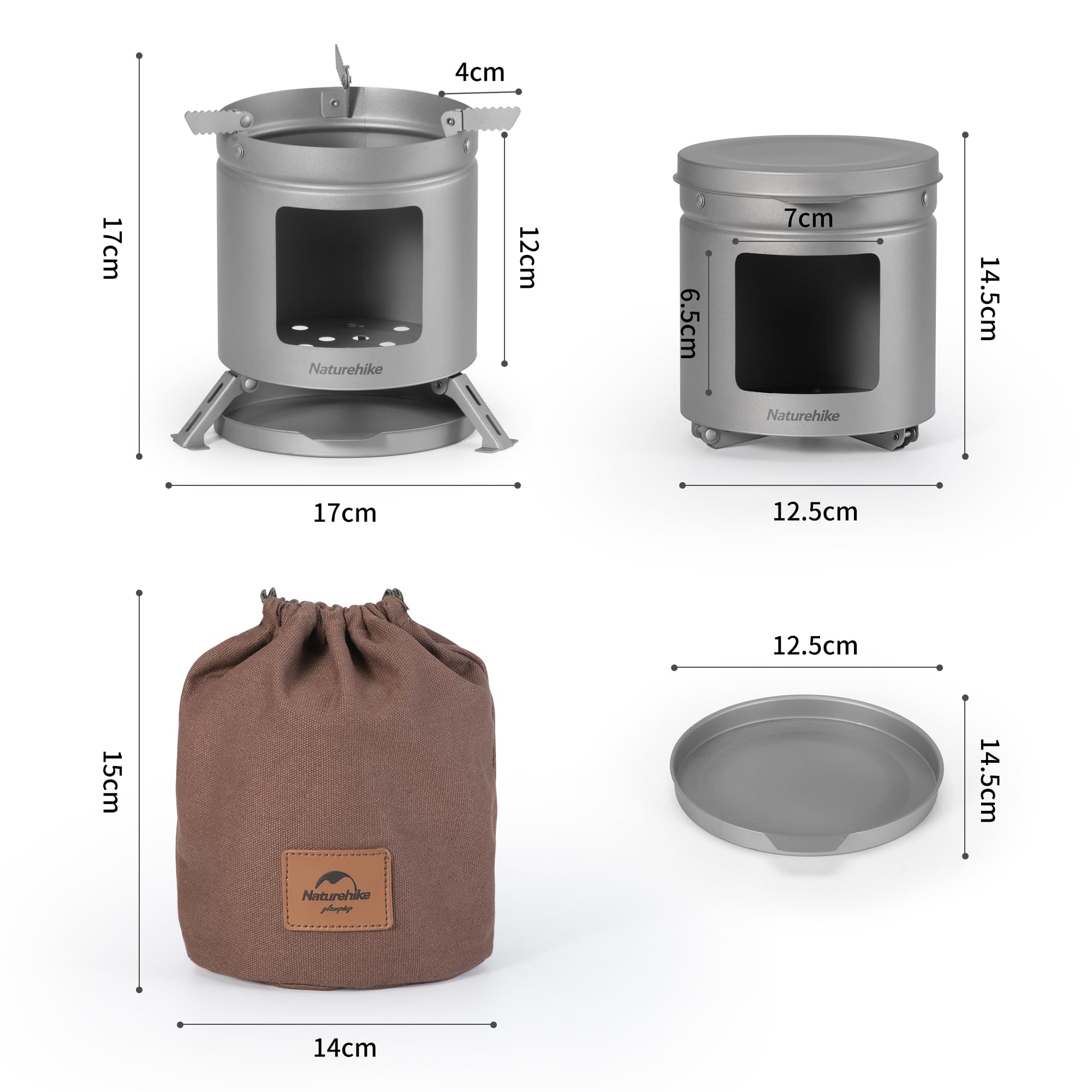 Naturehike Portable Titanium Stove, Lightweight Camping Stove for Outdoor Cooking Foldable Stand - Image 4