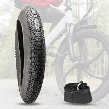16x4.0 Fat E-Bike Tire and Inner Tube Set, 16 Inch Bicycle Anti-Slip Replacement All Terrain Tires, for Fat Bike E-Bike