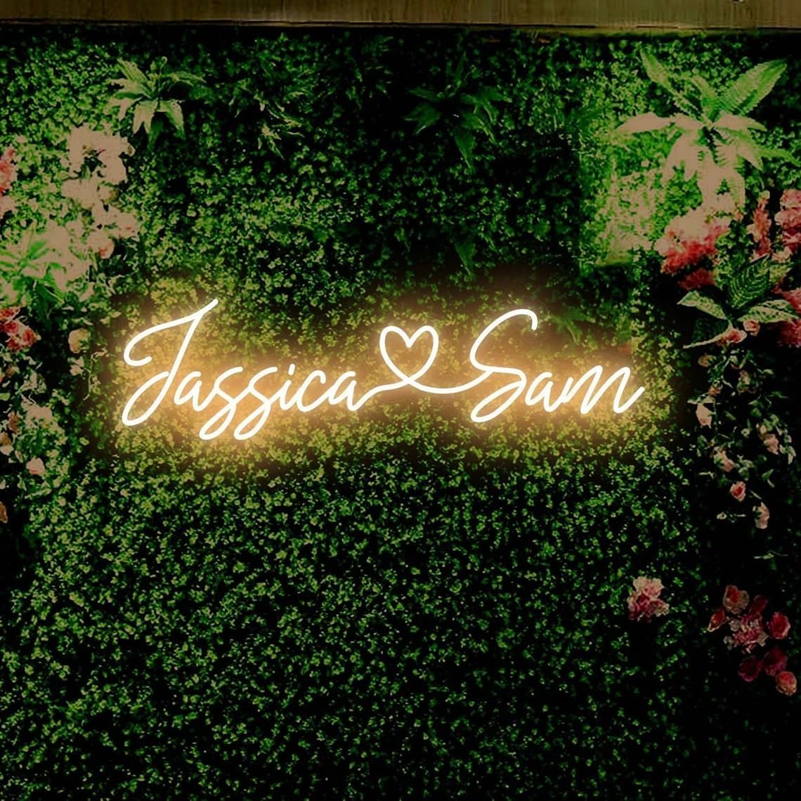 Custom Wedding LED Neon Sign Couple Names with Heart Neon Light Up Sign Night Light Home Wedding Engagement Party Backdrop Stage Sign