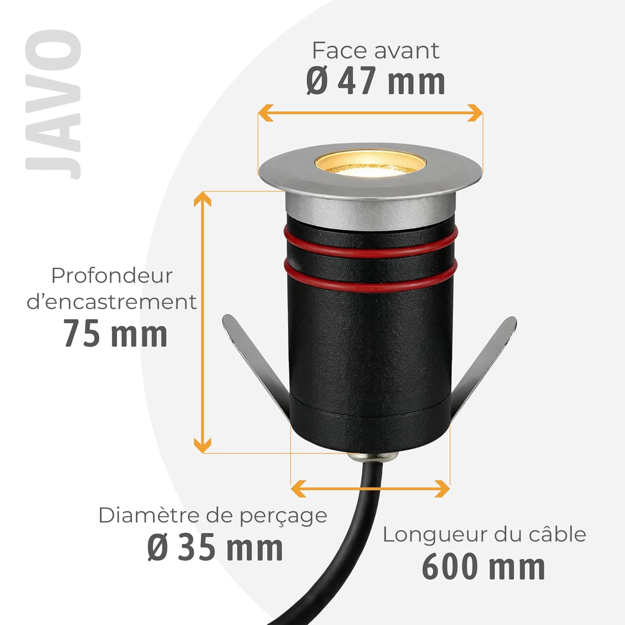 SSC-LUXon JAVO Spot encastrable LED pour l'extérieur 230 V IP67