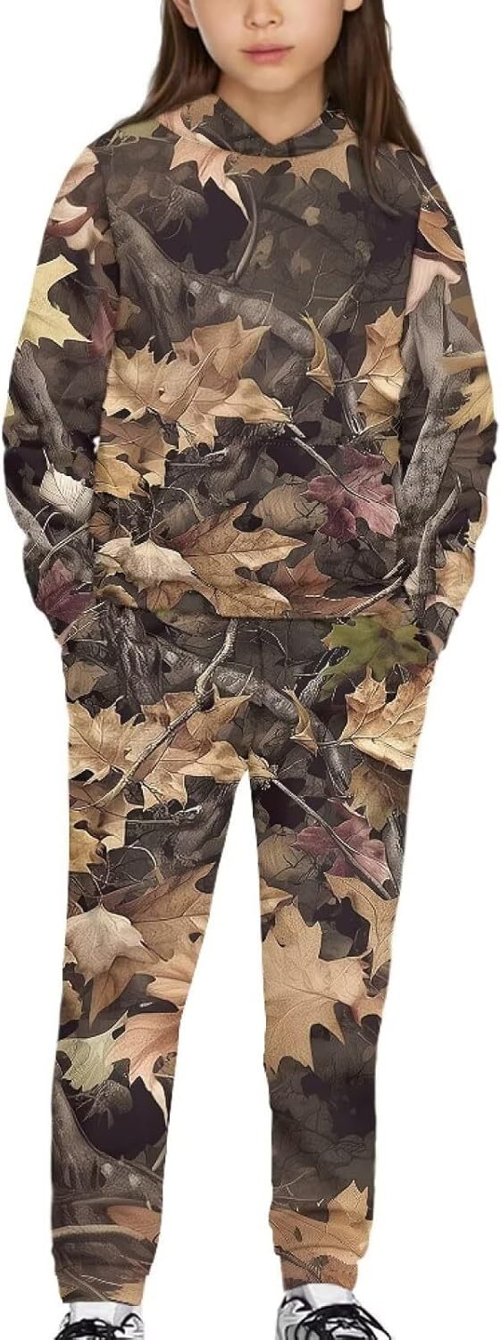 Sweat Suits for Girls Fashion Kids Sweatpants Athletic Sets Polyester Hoodie and Pant Long Sleeve Sweatshirt