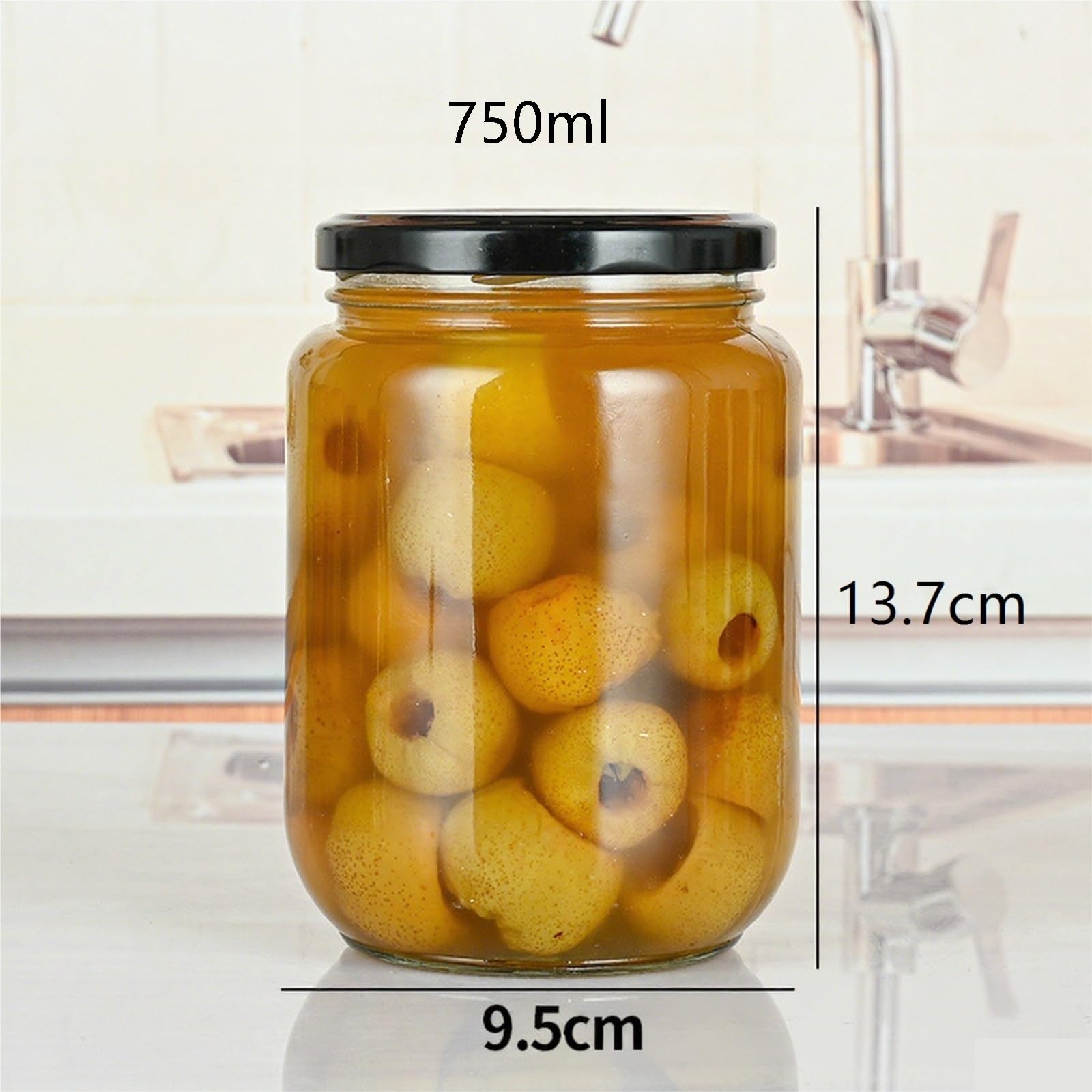 Preparazione Pasti 4 Pezzi Di Barattoli Vetro Con Coperchi Ermetici For La Conservazione Degli Alimenti E In Salamoia Dispensa