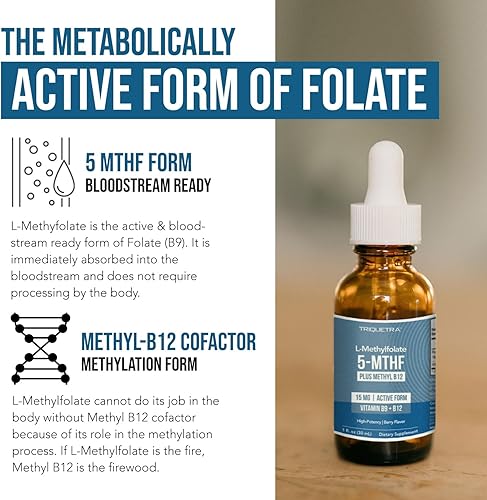 Miniatura 5 de L-metilfolato, 15mg, cofactor metil B12, fuerza profesional, orgánico, forma activa 5-MTHF, sabor baya, metilación de la homocisteína, cognición