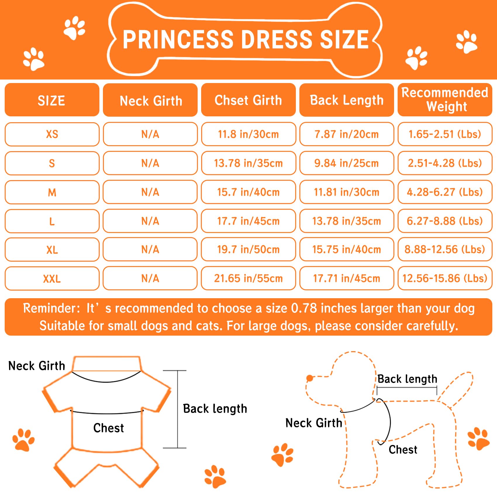 TAPBULL Dog Dresses, Fashionable Pet Dog Clothes, Cute Cat Birthday Dress Outfit (Orange/Red/Yellow/Blue/Pink 5-Pack), Medium