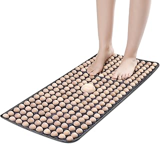 39.3inch Extra Large Wood Foot Acupressure Mat Ergonomic Foot Massager Mat for Relaxing Feet, Wood Massage Tool Foldable Pressure Point Pad for Long Sitting Elderly Students and Office Worker
