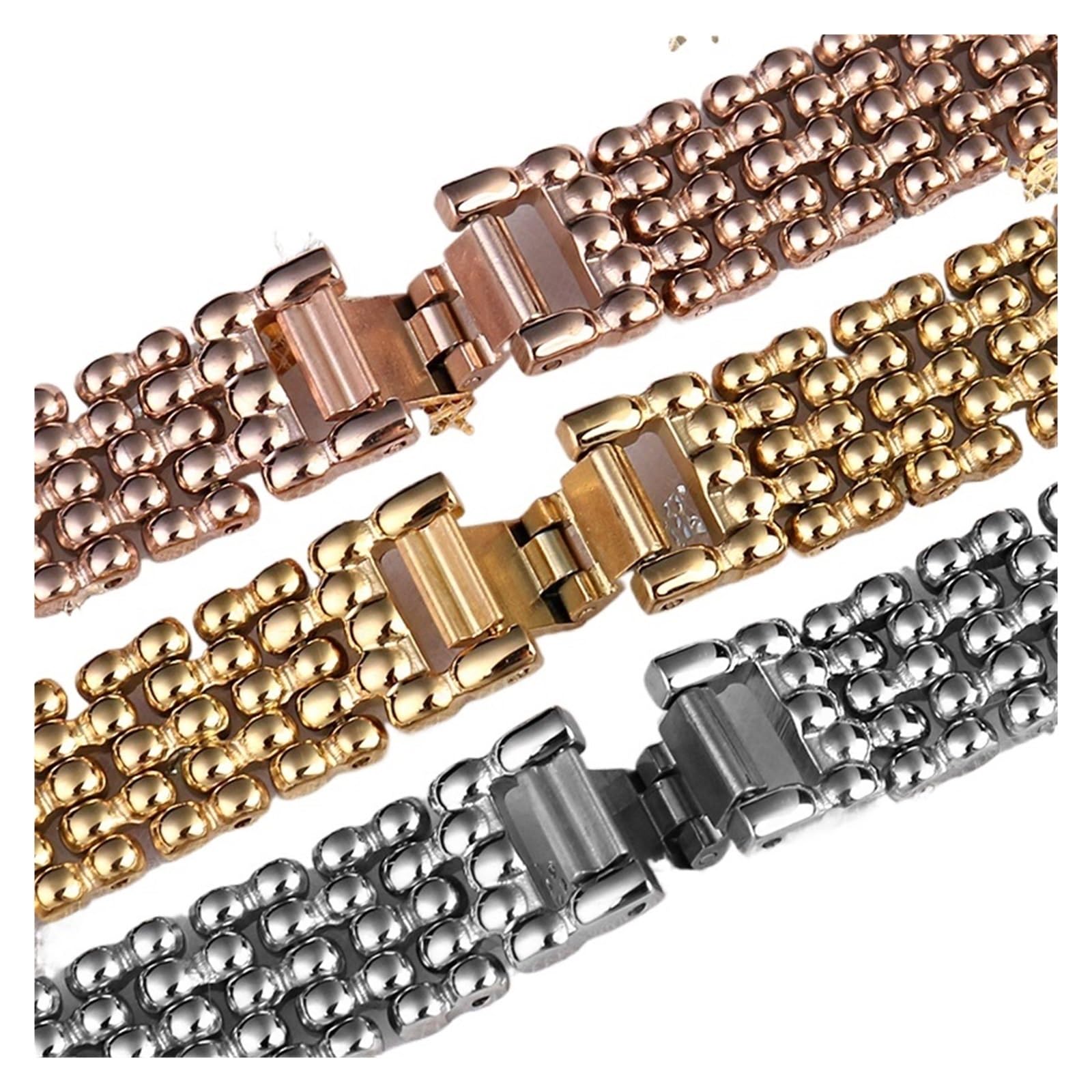 FYYFS Correa De Acero Precisión For Mujer, Pulsera Metal Universal, Cadena Reloj 10 Mm, 12, 14, 16 Y 18