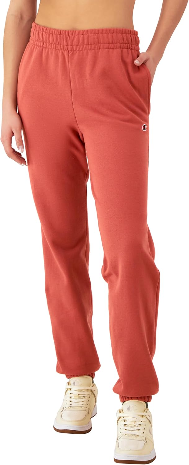 Champion Womens Cinched-Bottom Fleece Sweatpants, Oversized Fit, Midweight