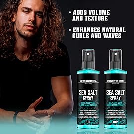 Viking Revolution Sea Salt Spray for Hair Men - Hair Texturizing Sprays with Kelp, Aloe Vera & Red Algae Extract - Surf Sprays to Add Volume and Texture- Sea Salt for Men Beach Hair Spray (2 pack)