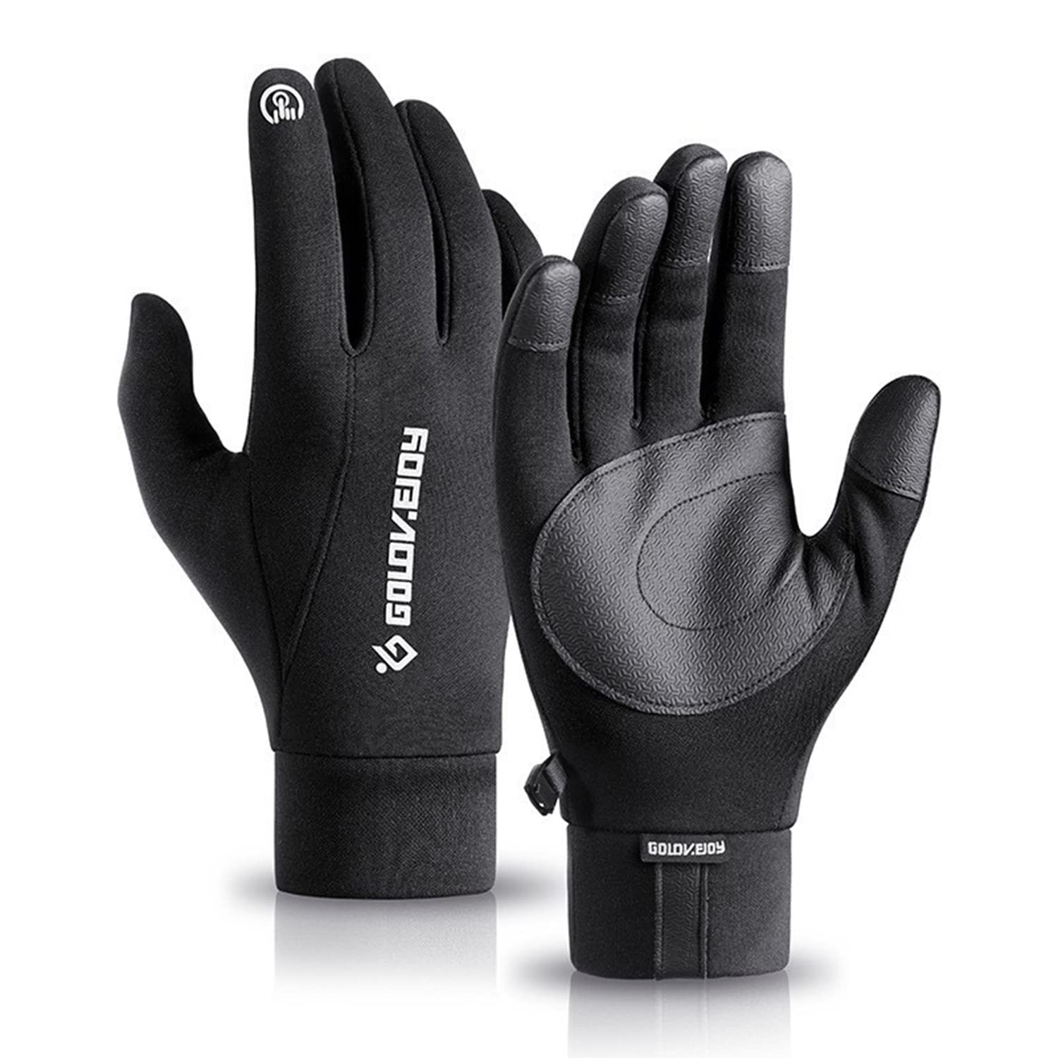 Pazon Winter Gloves, Touchscreen Gloves Cold Weather Cycling Gloves Windproof Winter Sports Gloves for Running, Biking, Driving, Climbing, Hiking (X-Large, Black)