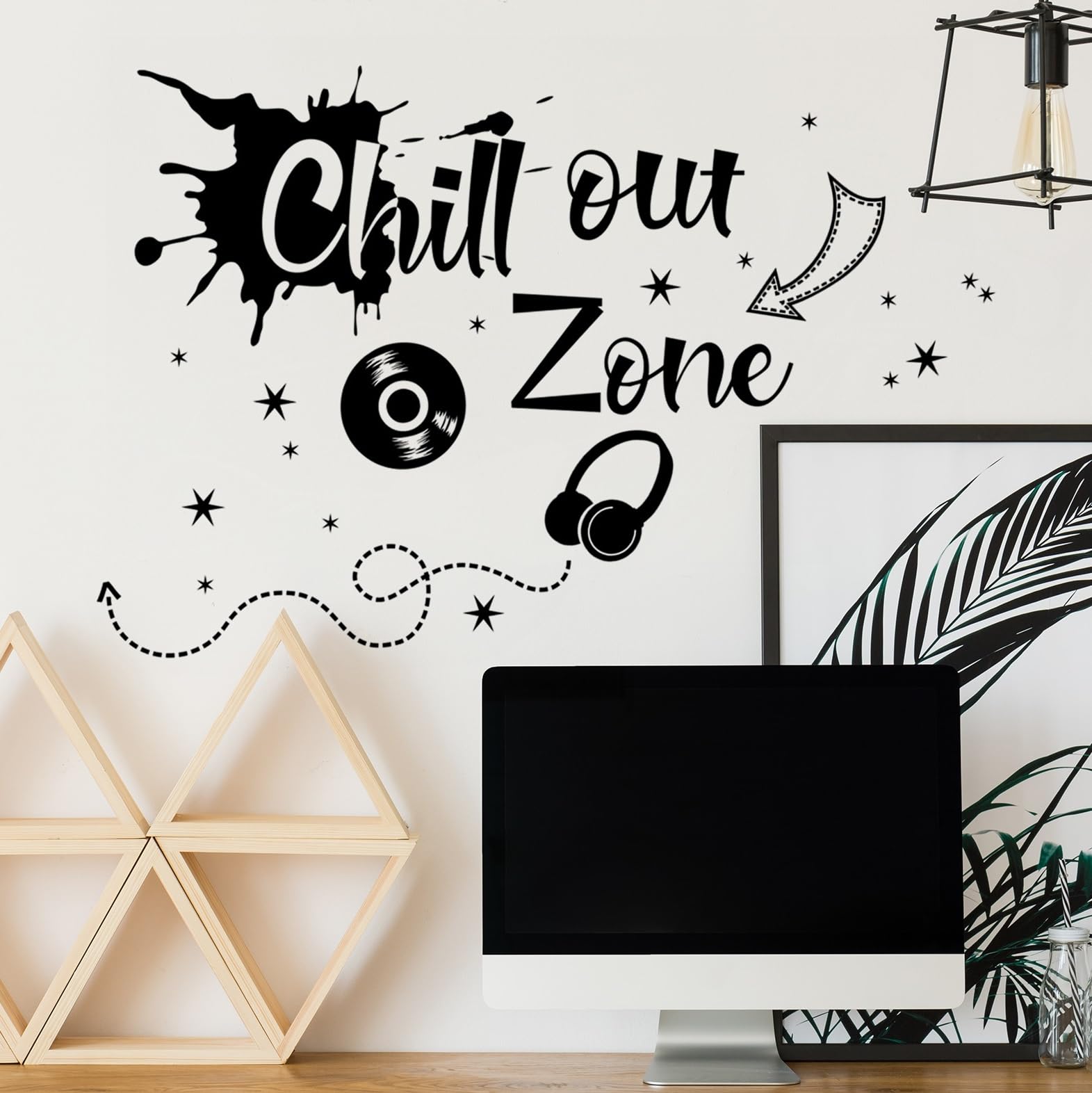 WandSticker4U®- Adesivi murali frasi ragazzi CHILL OUT ZONE nero (120x70 cm) I Scritte adesive per pareti lettere grandi frasi graffiti I Decorazioni parete cameretta camera da letto ragazzo COOL