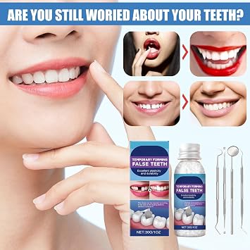 Den/tal Repair Kit,Temporary Tooth Filling and Repair Kit,Home Den/tal Repair Kit,Missing Tooth Replacement Kit,Tooth Filling Repair Kit for Fixing Broken,Teeth Repair and Replacement Kit