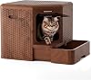 Gardner Pet Extra Large Cat Litter Tray, Odor-Resistant Enclosed Cat Litter Box with Removable Bottom Compartment Tray, Easy Cleaning, Suitable Cats