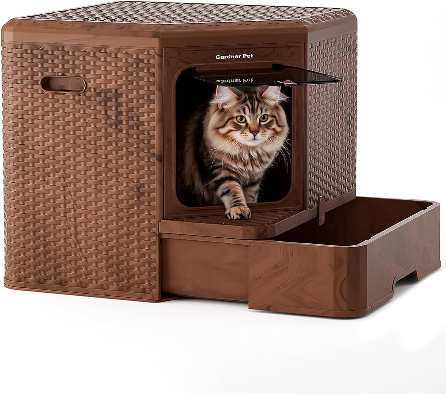 Gardner Pet Extra Large Cat Litter Tray, Odor-Resistant Enclosed Cat Litter Box with Removable Bottom Compartment Tray, Easy Cleaning, Suitable Cats