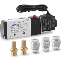 DC24V AirTAC 4V310-10 3/8 PT Outlet Wire Pneumatic Air Solenoid Valve 2 Position 5 Way Electric Single Coil Pilot Operated