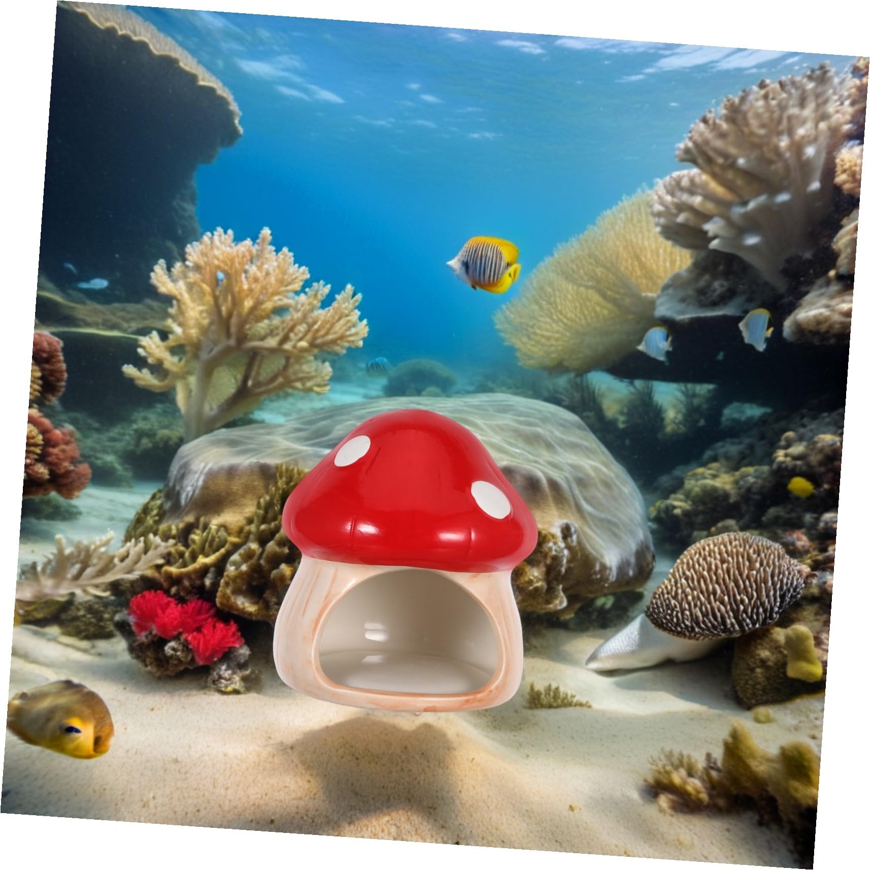 Gatuida Keramik Pilzhaus Für Aquarium Garnelenhöhle Und Betta-unterschlupf Versteck Für Kleine Fische Und Reptilien Dekoration Aus Keramik