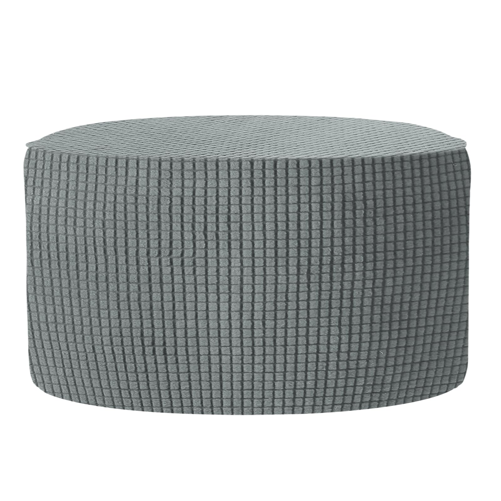 Housse d'ottoman ronde jacquard extensible 60-73 cm pour repose-pieds