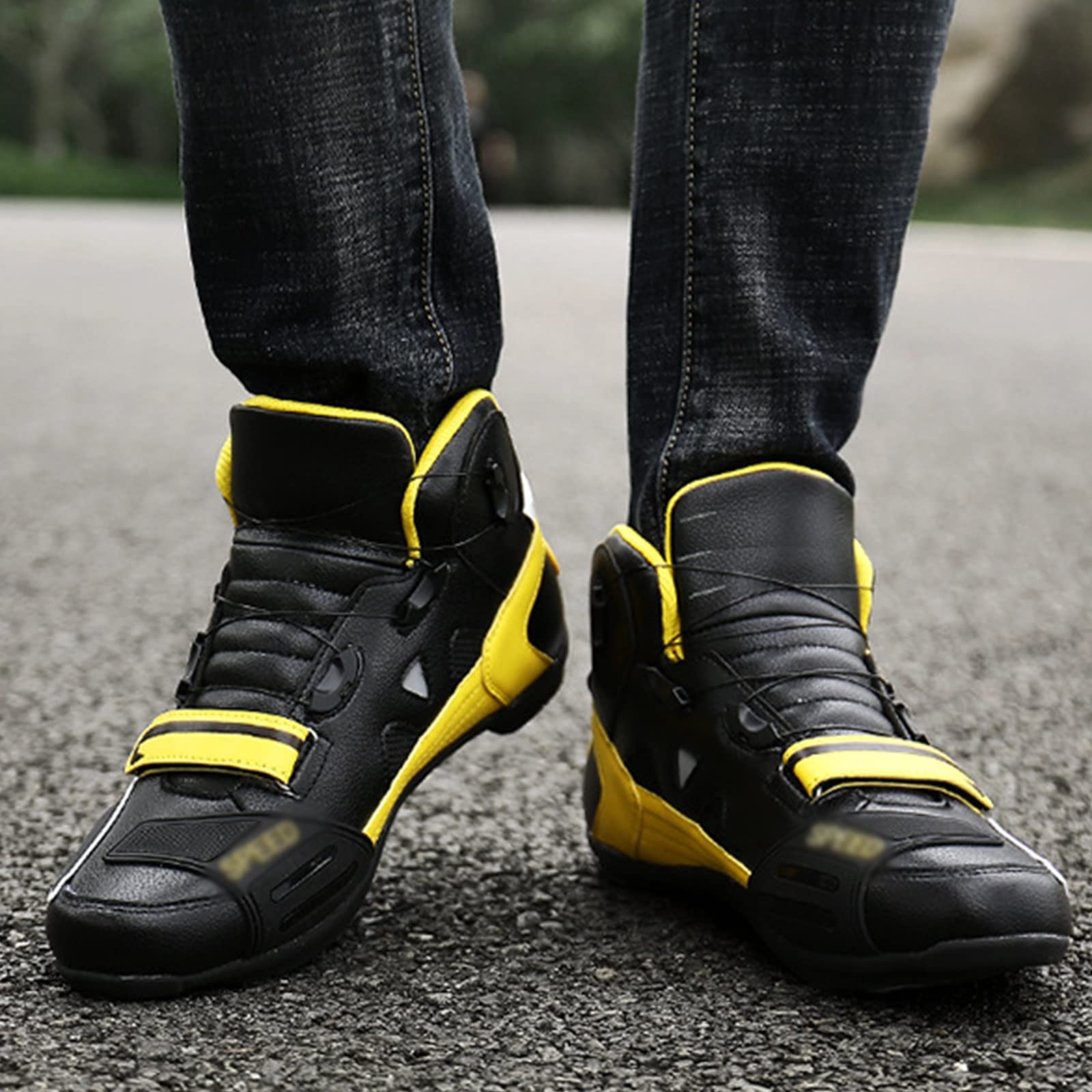 Buty motocrossowe, pancerne buty motocyklowe z funkcją ochrony przed wypadkami, skóra z mikrofibry, do wyścigów na świeżym powietrzu, motocykli sportowych