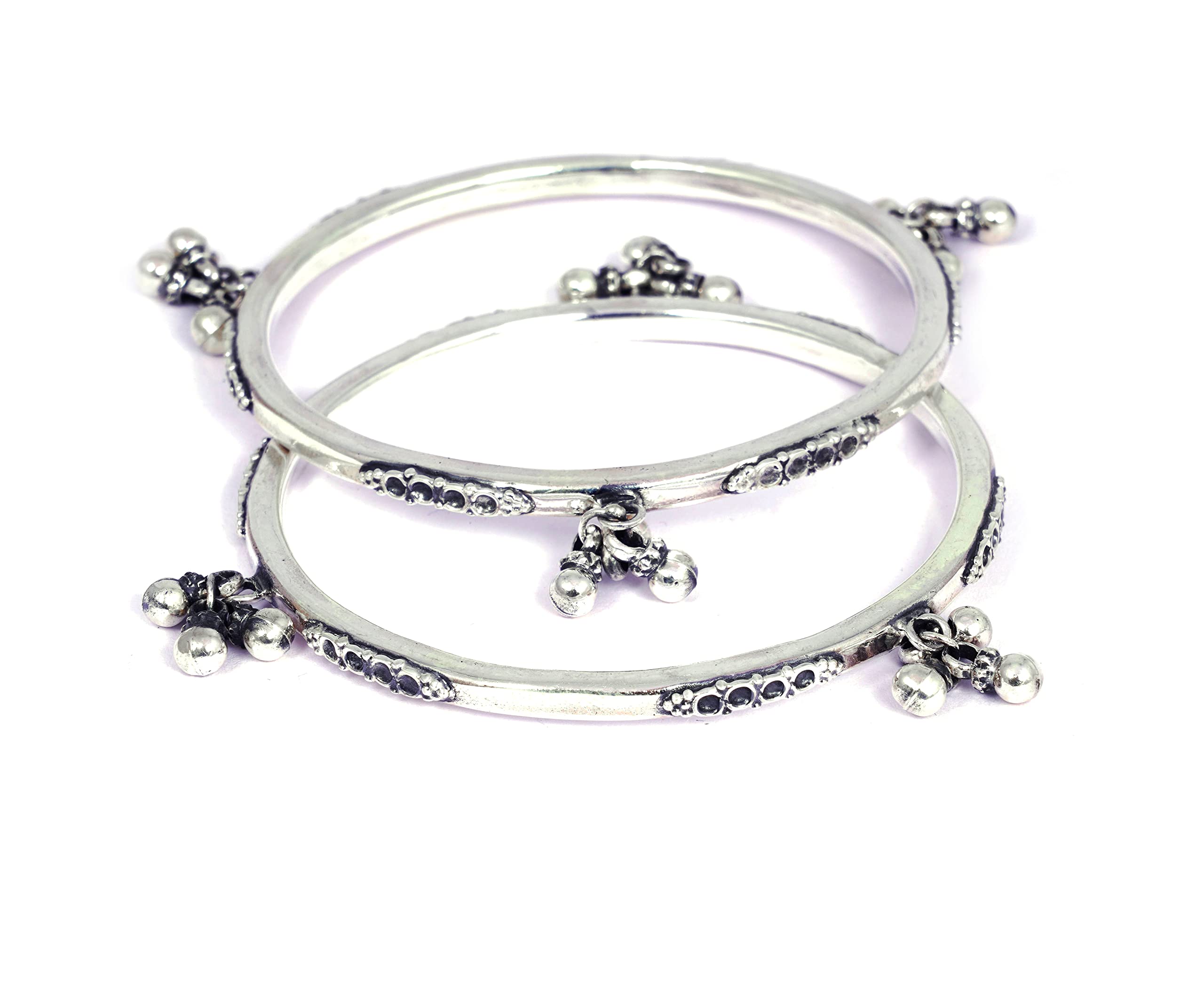Shyle 925 Sterling Silver Bangle/Bracelet,Dulari Ghunghroo Intricate Bangles,Well Stamped with 925,Traditional Silver Jewellery, Handcrafted Silver Oxidized Bangle/Bracelet, Womens Accessory (212) (B0BM94VMDY) Amazon Price History, Amazon Price Tracker