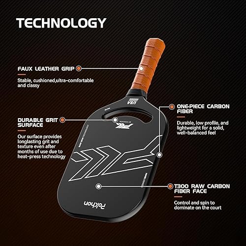 Miniatura 3 de Carbon Fiber Pickleball Paddle, Professional Raw Carbon Fiber Pickleball for Power & Control, Polymer Honeycomb Core, USAPA Approved T300 Pickleball