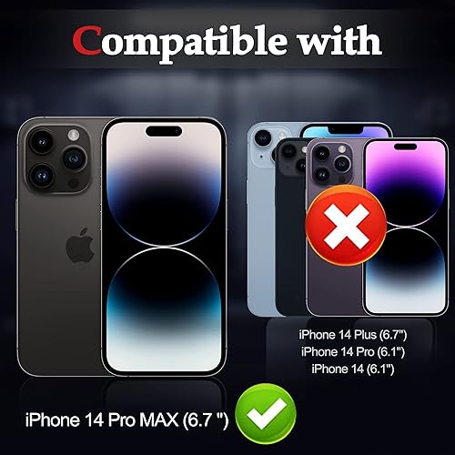 Miniatura 2 de [Paquete de 2+3] Protector de pantalla de privacidad para iPhone 14 Pro Max con protector de lente de cámara, antiarañazos, cobertura de borde