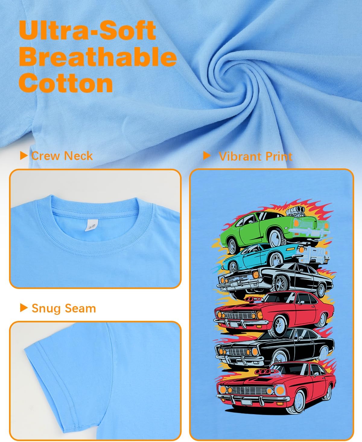 Habudda Car Shirts 2T 3T 4T Toddler Boy Clothes Truck Graphic Tees Little Kids Summer Short Sleeve Cotton Tops 2-8T - Image 4