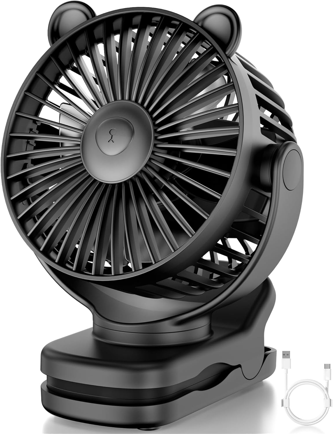 Clip on Fan, Rechargeable Portable Fan with 2000mAh Battery Operated, Small Fan with Powerful Clip Design, 3 Wind Speed, 360° Rotation, Ultra-Low Noise Level Personal Fan for Travel Clip on Fan, Rechargeable Portable Fan with 2000mAh Battery Operated, Small Fan with Powerful Clip Design, 3 Wind Speed, 360° Rotation, Ultra-Low Noise Level Personal Fan for Travel