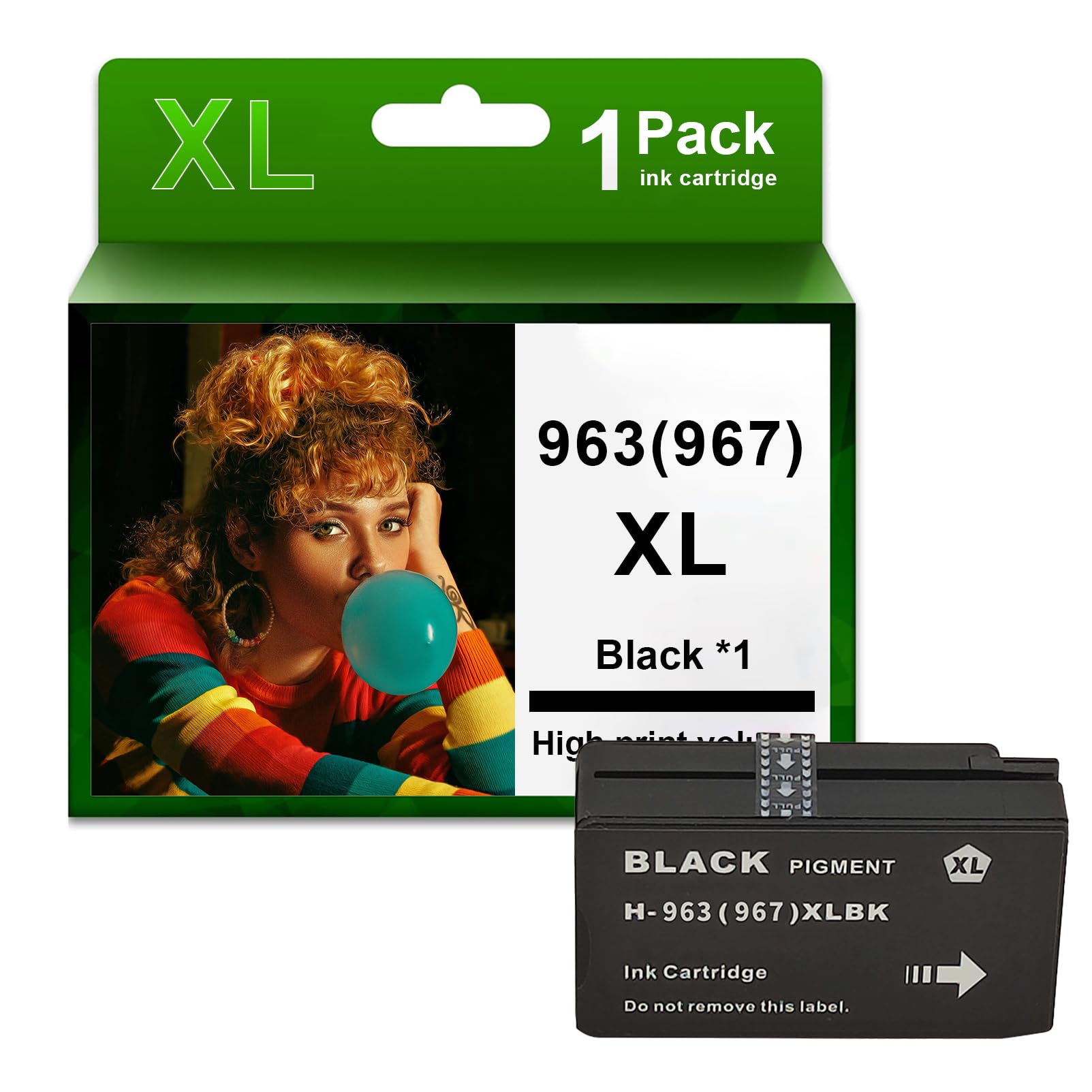 963XL 967XL Ink Cartridge Works Combo Pack Replacement for HP OfficeJet Pro 9020 9022 9025 9010 Printers Ink Cartridges,Black, normal