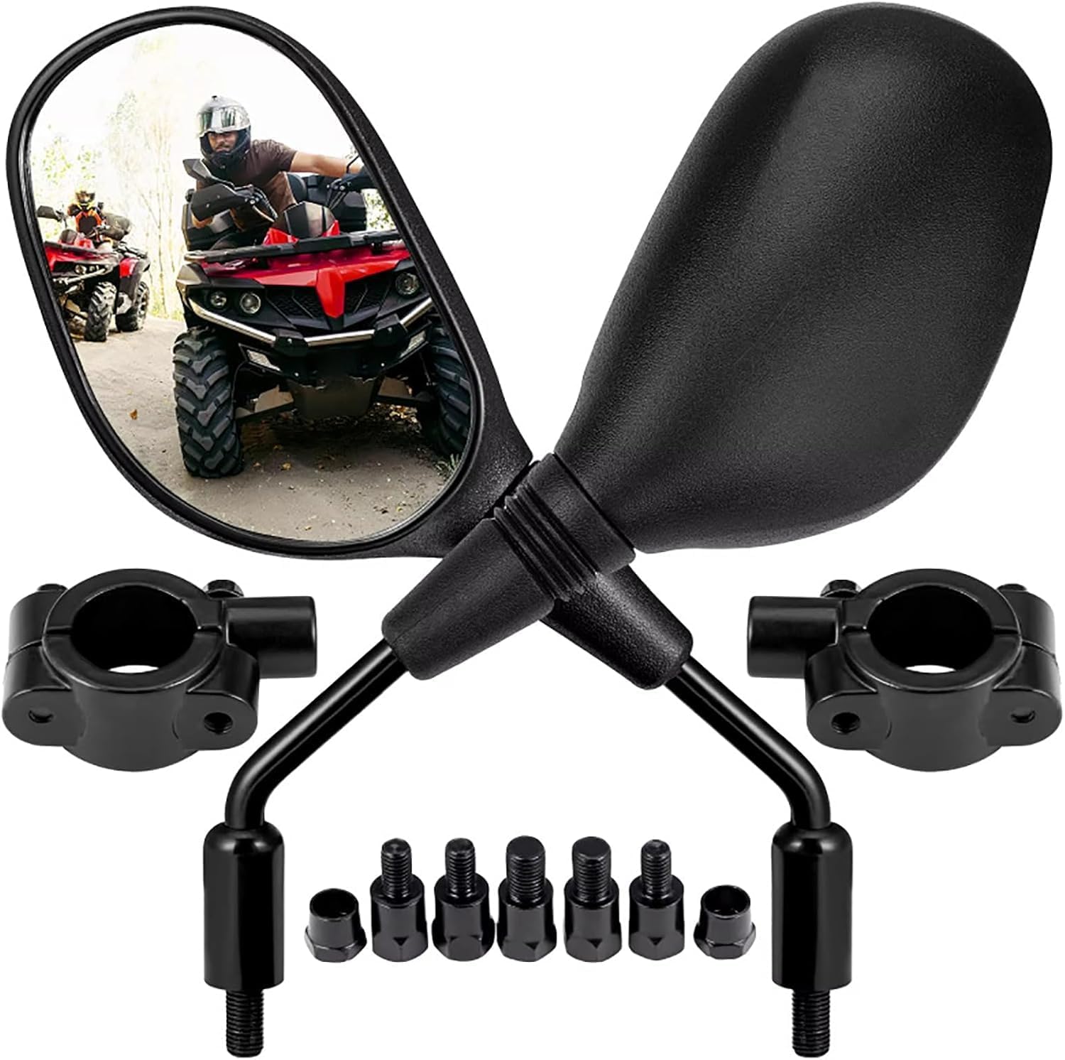 ATV Rear View Mirrors for CFmoto CFORCE 1000 Overland 2021-2025, Adjustable Side Mirrors for ATV Quad, Wide Angle Mirrors with Vibration Reduction for Off-Road Riding
