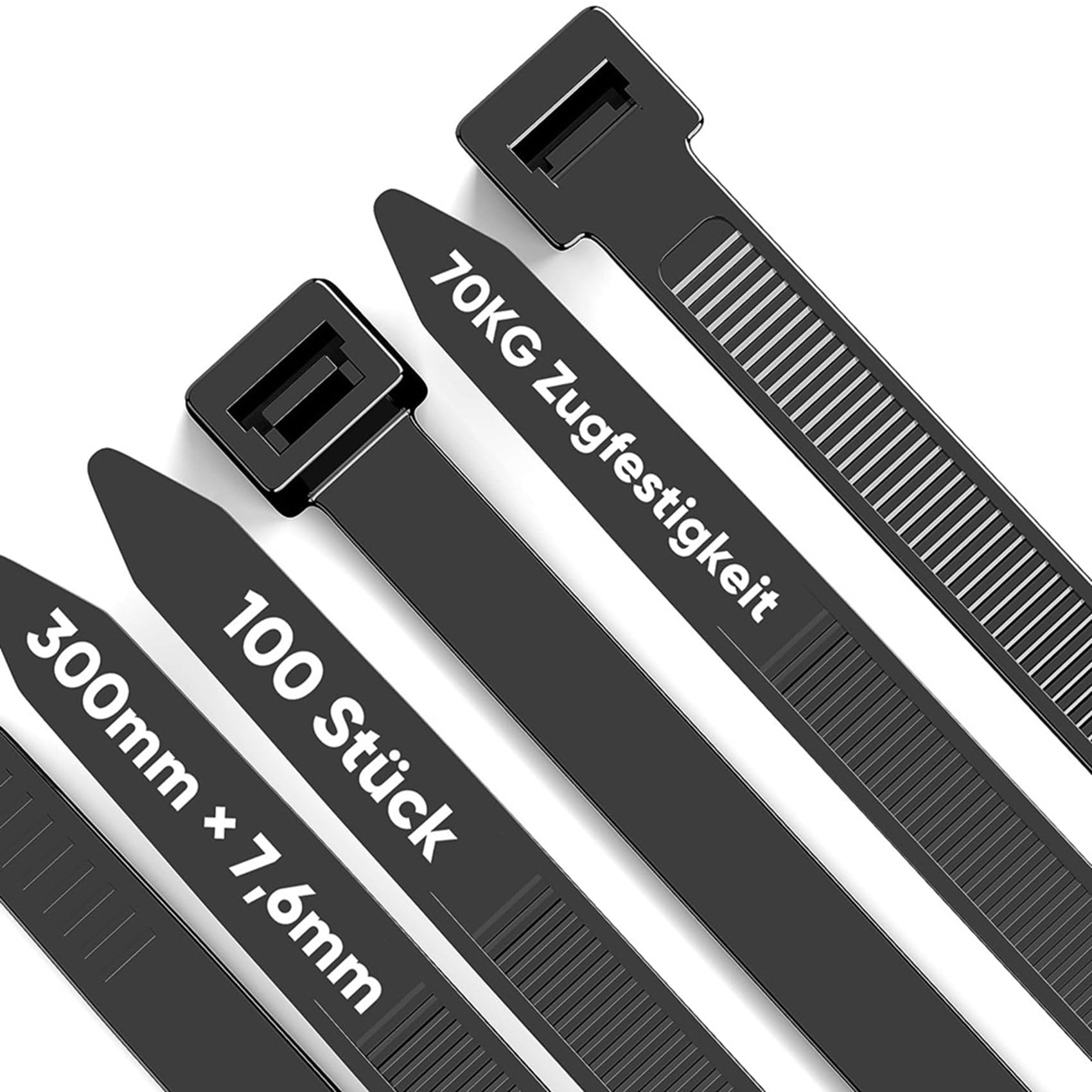 Opakowanie 500 Opasek Zaciskowych do Kabli WytrzymałE 12-Calowe, 7,6 mm Mocne Plastikowe Opaski Kablowe O WytrzymałOśCi na RozciąGanie 70 Kg, Odporne na Promieniowanie UV