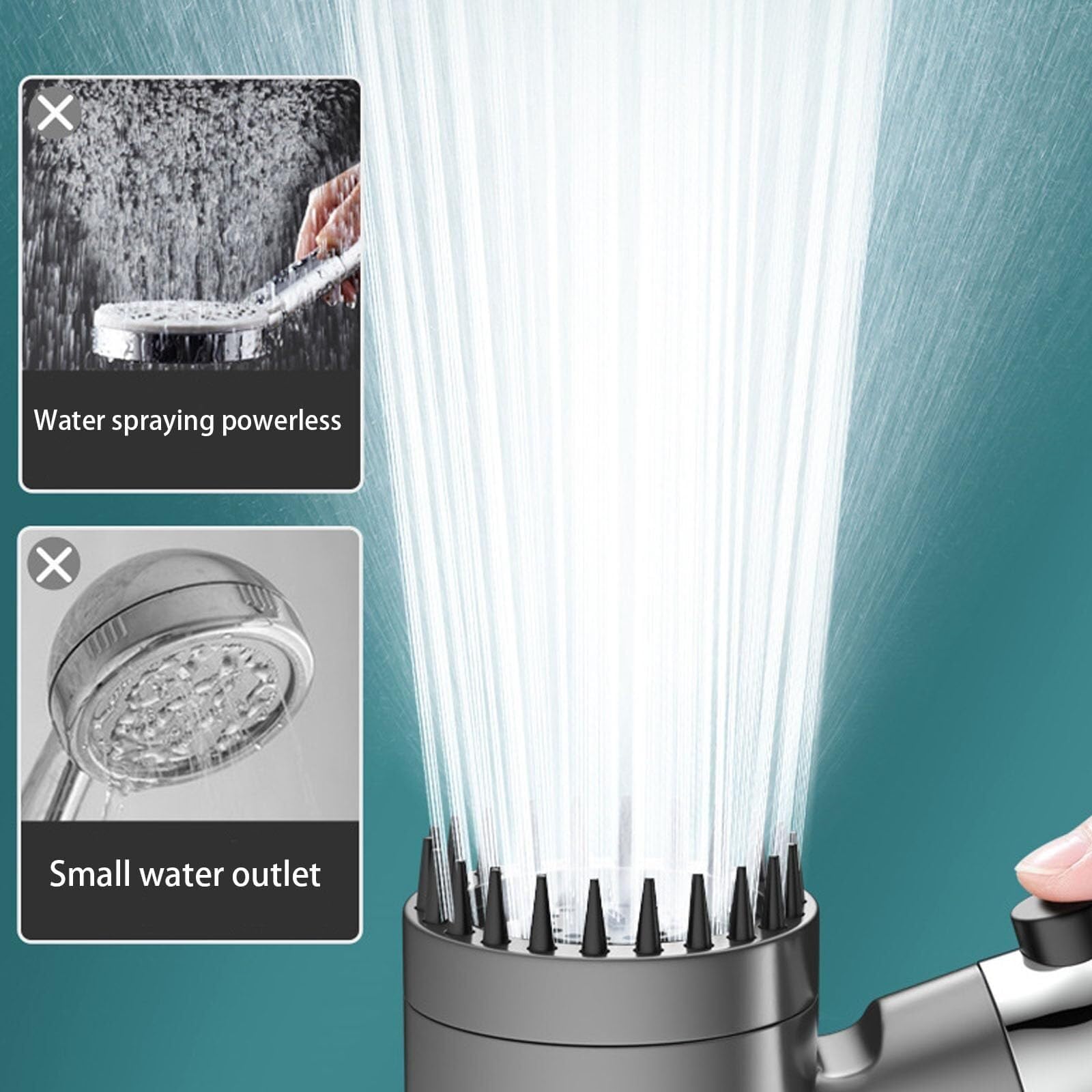 Alcachofa de ducha con filtro que ahorra agua, parada de agua con un solo toque, 3 modos de pulverización, cabezal de ducha de mano para baño, cabezal de ducha ecológico para un uso fácil
