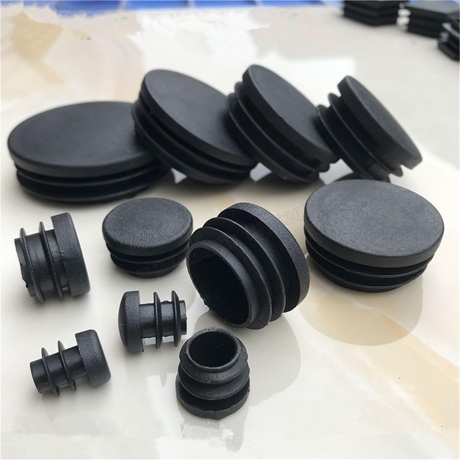 Dasjkdi Black 100Pcs Tube Pipe Inserts Plug Bung Insert Stopper For Chair Leg Tapon Tubo Redondo Black Round Plastic Blanking End Cap For Plumbing Systems(,50Mm)