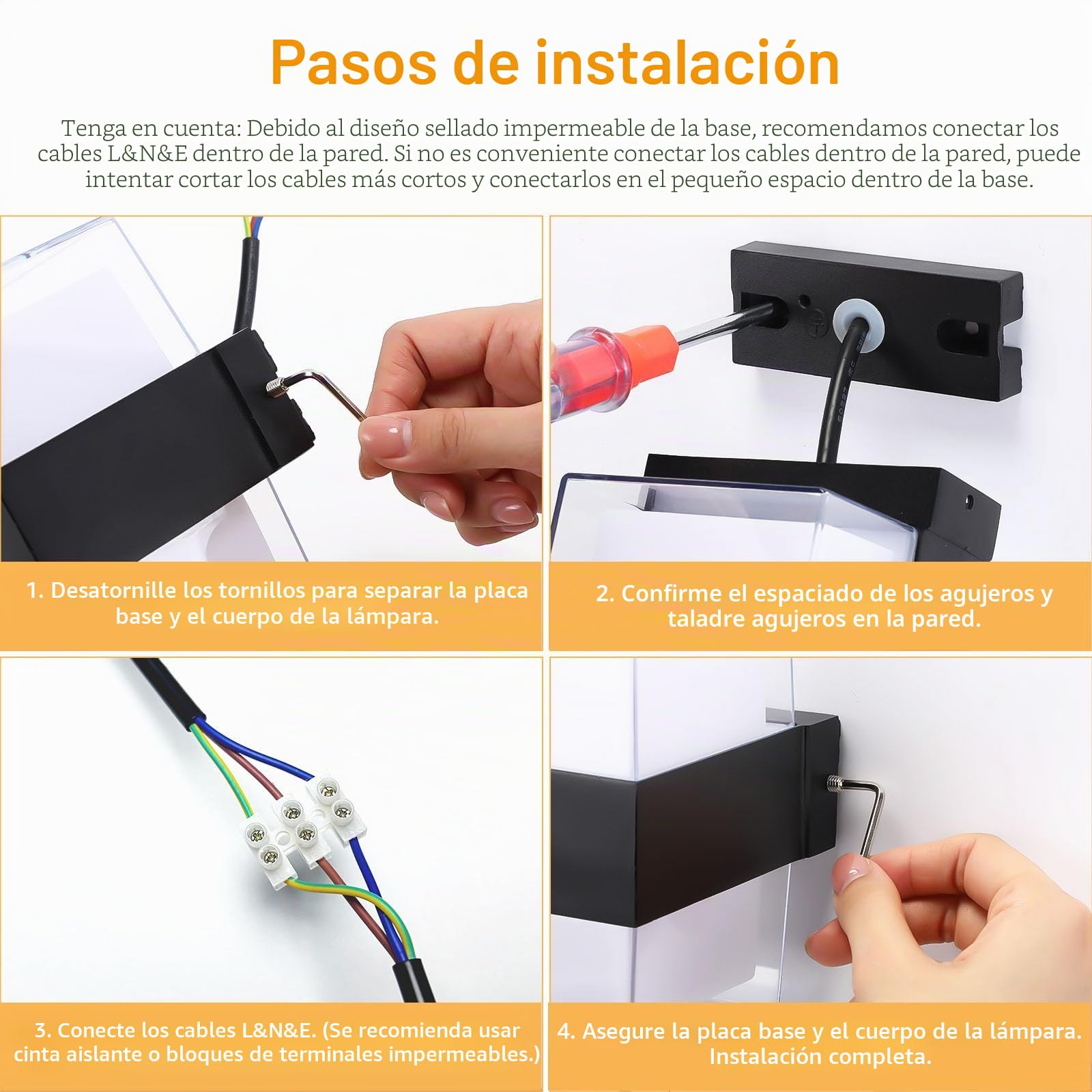 LED Aplique Pared Interior, 12W 1200LM Lampara Exterior Moderna, IP65 Apliques Pared, 3000K Up and Down Iluminación, Luz Exterior Pared para Salón Dormitorio Jardin Balcón Baño, Negro 2 Pack
