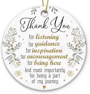 Thank You for Listening Ornament 2025, Appreciation Gifts for Coworkers, Mentors, Managers, Teachers, Friends, Moms, Ceramic Ornaments for Inspirational Christmas Decorations