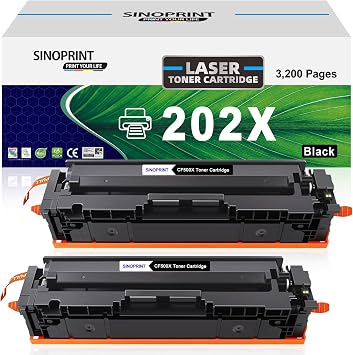 Toner Cartridge Replacement for HP 202X CF500X CF500A 202A Black Use for HP Pro MFP M281fdw M281cdw M254dw M281fdn 281fdw M254 M281 Printer Toner 2 Packs Black