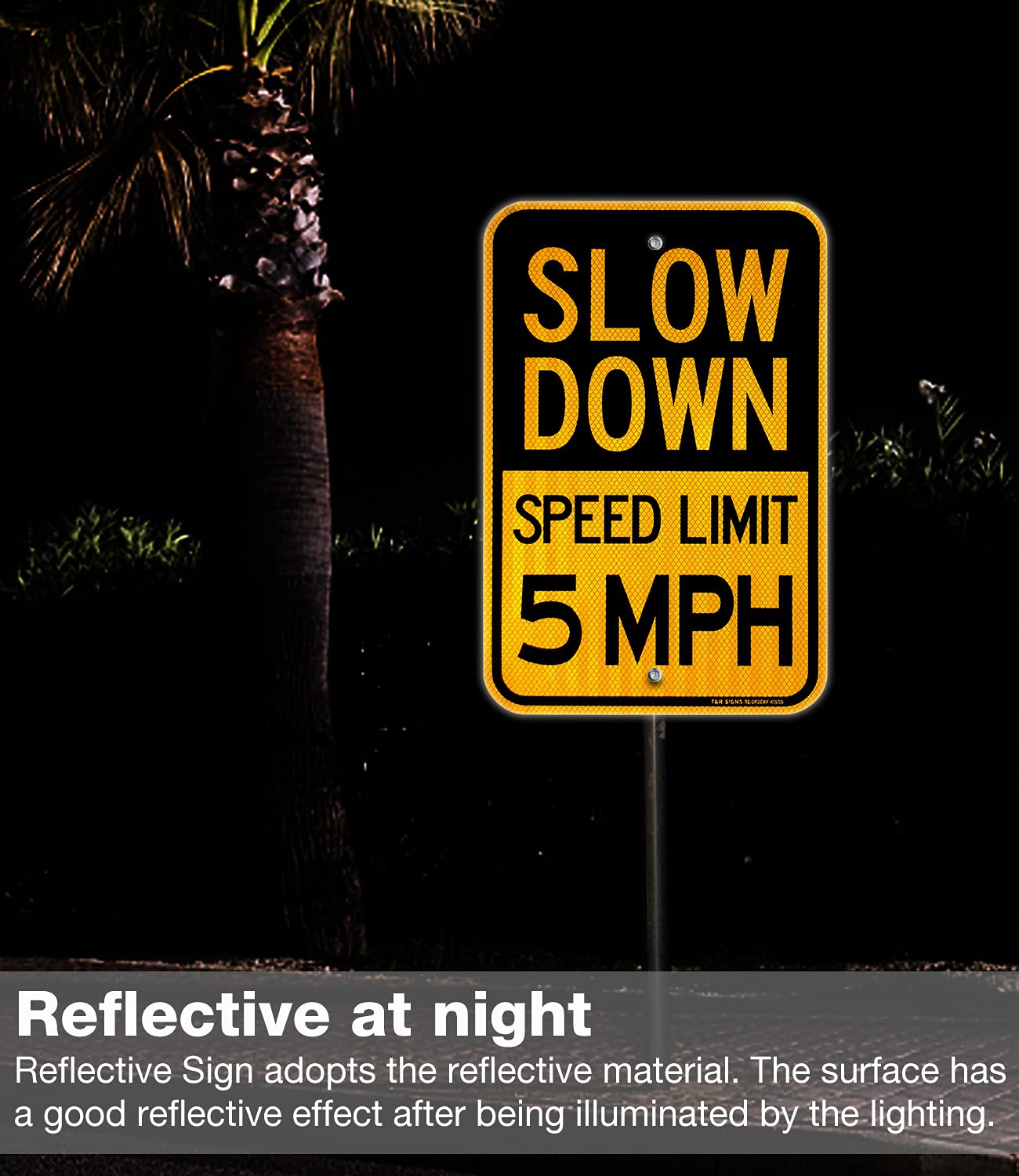 2 Stück „Slow Speed Limit 5 MPH“ Schilder – 45,7 X 30,5 Cm, Reflektierend, Aluminium, Für Auffahrt & Hof