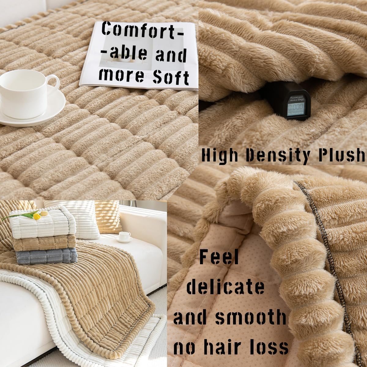 Backseat Pet Bed Mat, Dog Bed for Car Back Seat, Soft & Fuzzy Dog Seat Covers, Non-Slip Travel Pet Mat, Fit for Backseat Extenders and Trucks SUVs(Camel, 60 * 137cm)