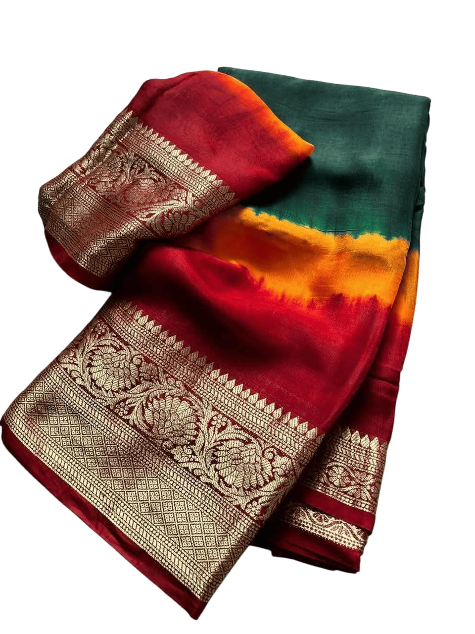 JANJESHREE FASHION Premium Silk 3D Dual Tone Saree For Woman | With Rich Gold Zari Woven Border & Heavy Designer Pallu | P... - Review, Price and Buying Guide