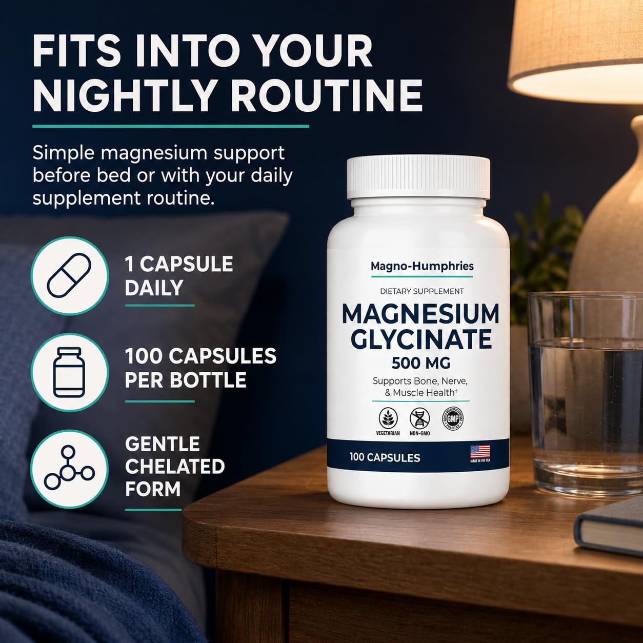 Magnesium Glycinate 500 mg - 100 Capsules — Amazon image 7