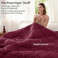 Plapumă CozyLux 200x200 cm Burgundia, 4 Sezoane, pentru utilizare pe tot parcursul anului 2