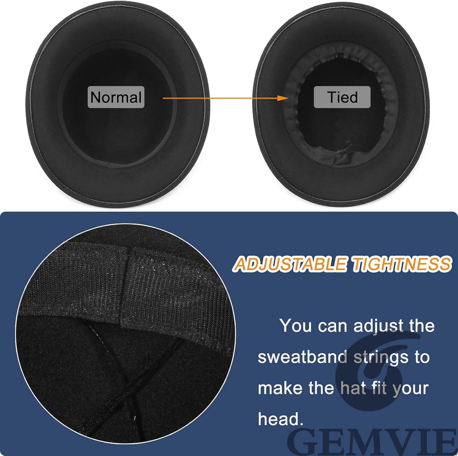 GEMVIE Vintage Bowler Hats for Men Women Short Brim Fedora Crushable Cloche Hat with Feather Band - Image 5