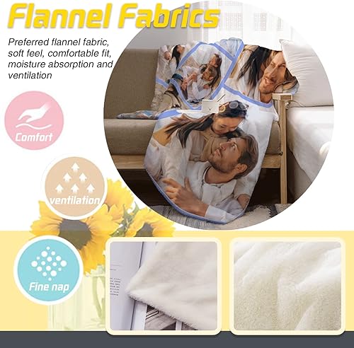 Vista 145 de Manta personalizada con texto fotográfico, manta de imagen personalizada para bebé, madre, padre, adultos, amigos, amantes, regalo personalizado