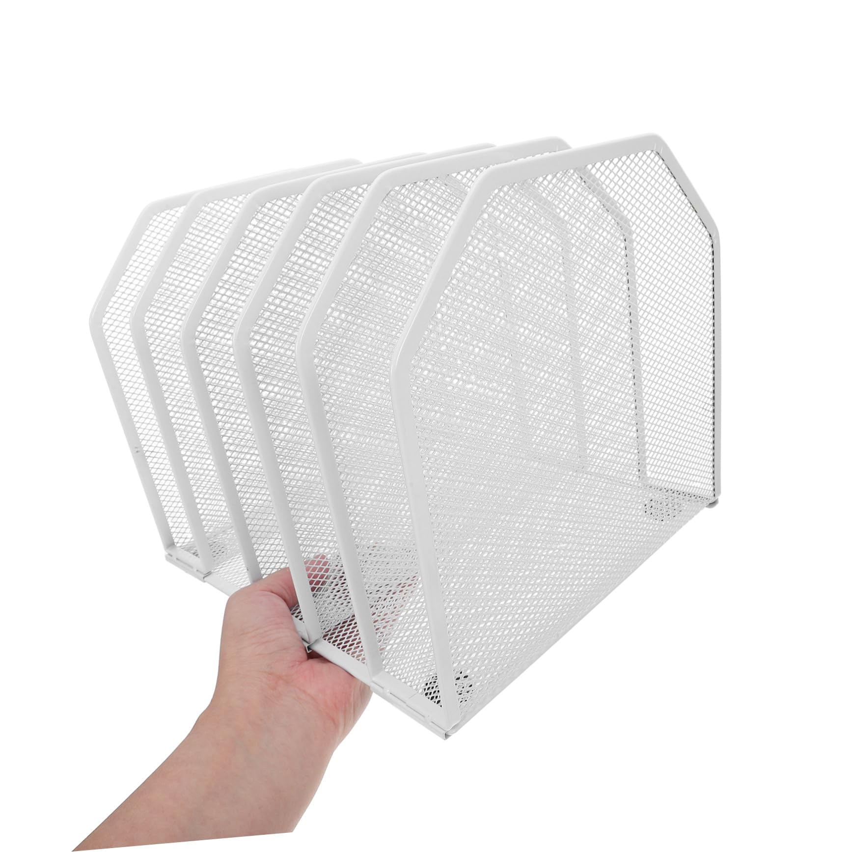 Organizador de Escritorio Ajustable con Compartimentos Metálicos Soporte Vertical para Archivos y Bandeja Organizadora para Oficina y Aula