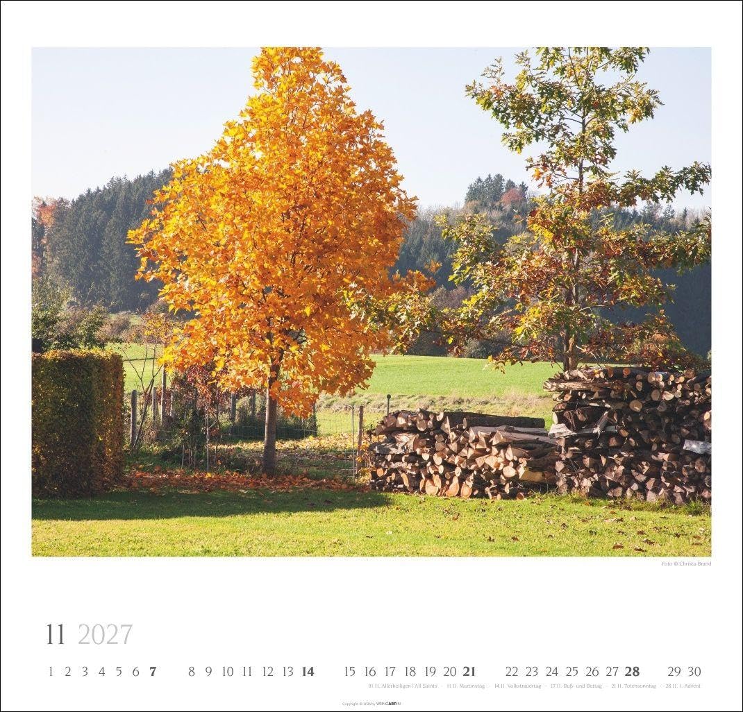 Bauerngärten Kalender 2027: Wandkalender mit 12 Fotos bäuerlicher Gärten. Farbenprächtiger Natur-Kalender für die Wand im Format 48 x 46 cm. Jahres-Fotokalender mit Spiralbindung