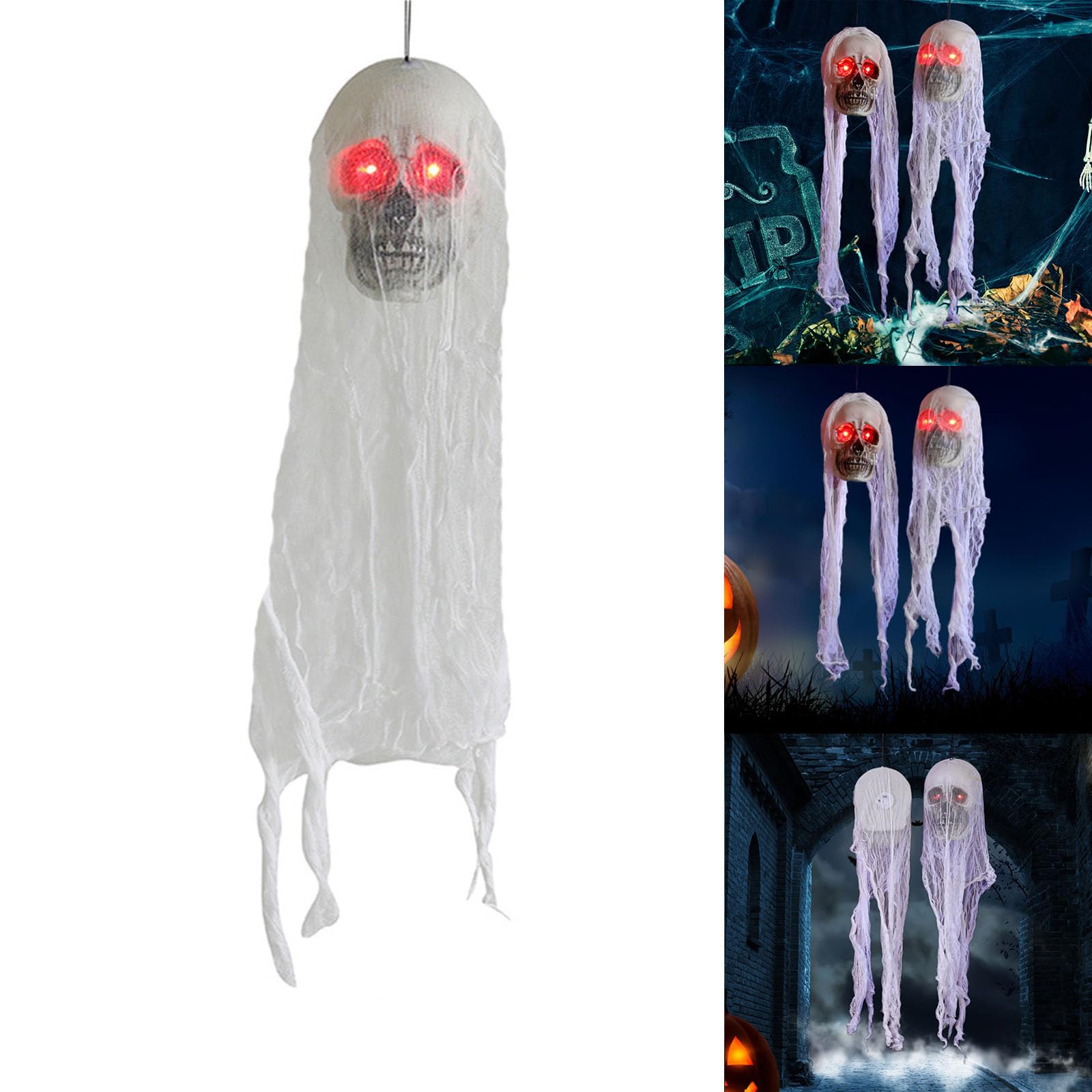 Amazon.co.jp: PLCPDM クモの巣にぶら下がった頭蓋骨 ハロウィーン 