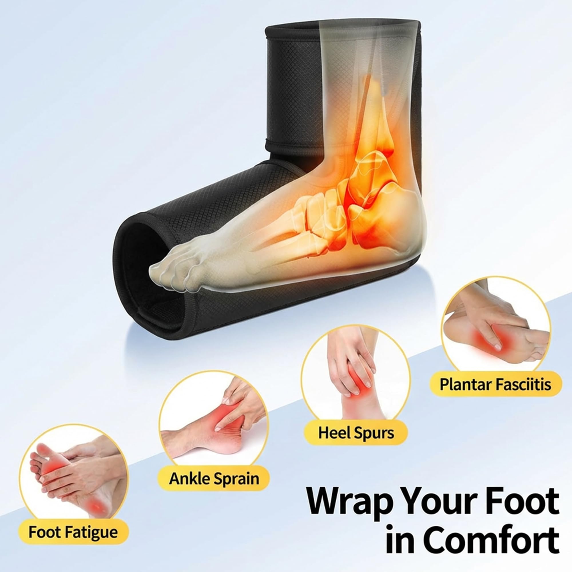 Masajeador de pies inalámbrico con calefacción para alivio del dolor plantar e hinchazón para tobillo, pies y circulación sanguínea, regalo perfecto para hombres y mujeres, papá mamá