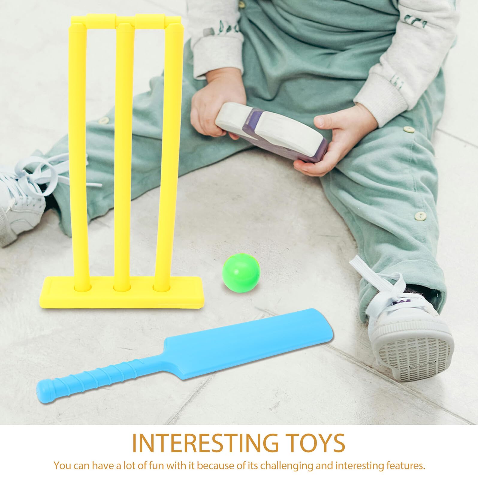 Juego de Cricket Infantil Unisex Plástico Resistente Set Portátil Pelota Color Aleatorio para Exteriores Playa y Actividades Deportivas al Aire Libre — view 7