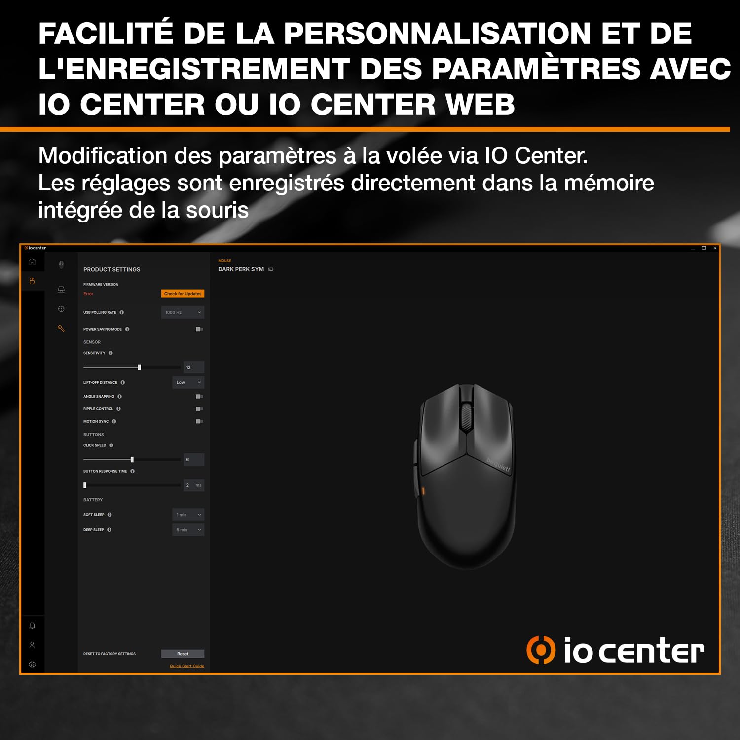 be quiet! Dark Perk Sym Souris PC, Poids Plume de 55 g, autonomie sans Fil Ultra-Longue, taux de rafraîchissement de 8 000 Hz, capteur PixArt PAW3950, 32 000 DPI, commutateurs optiques 70m
