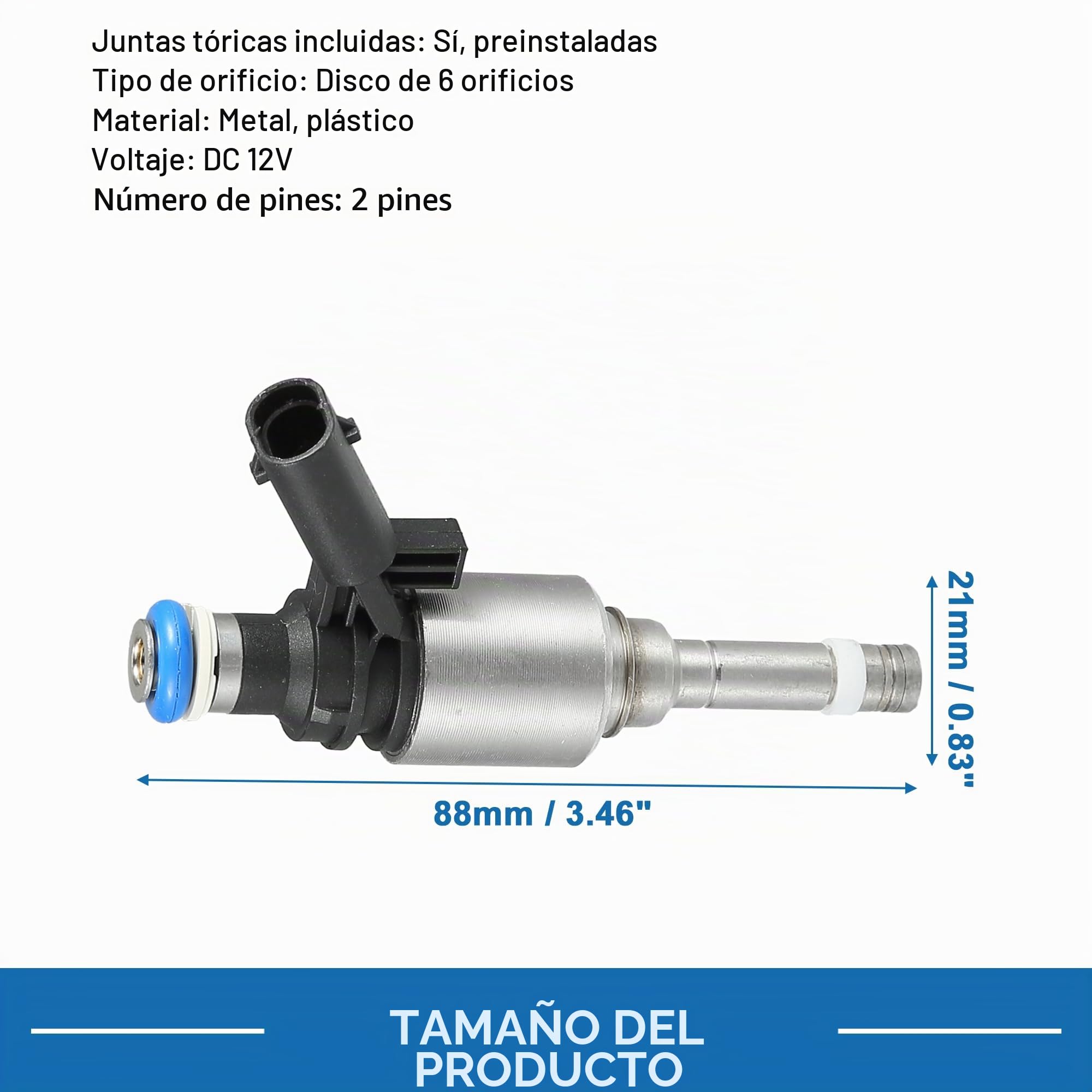 A ABSOPRO Inyector De Combustible Para Vw Passat B6 B7 05-14 4 Unidades | Negro, Metal/Plástico, 88X21Mm, Oe:06H906036G/06H906036E, Para Vw Tiguan 07-18, Para Vw Golf 04-13, Para Seat Leon Ii 09-12