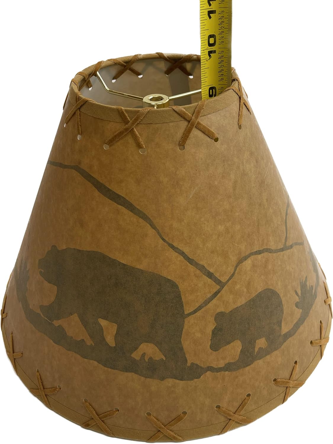 Rustic Oiled Craft Paper Laced Bear Lamp Shade - 14"