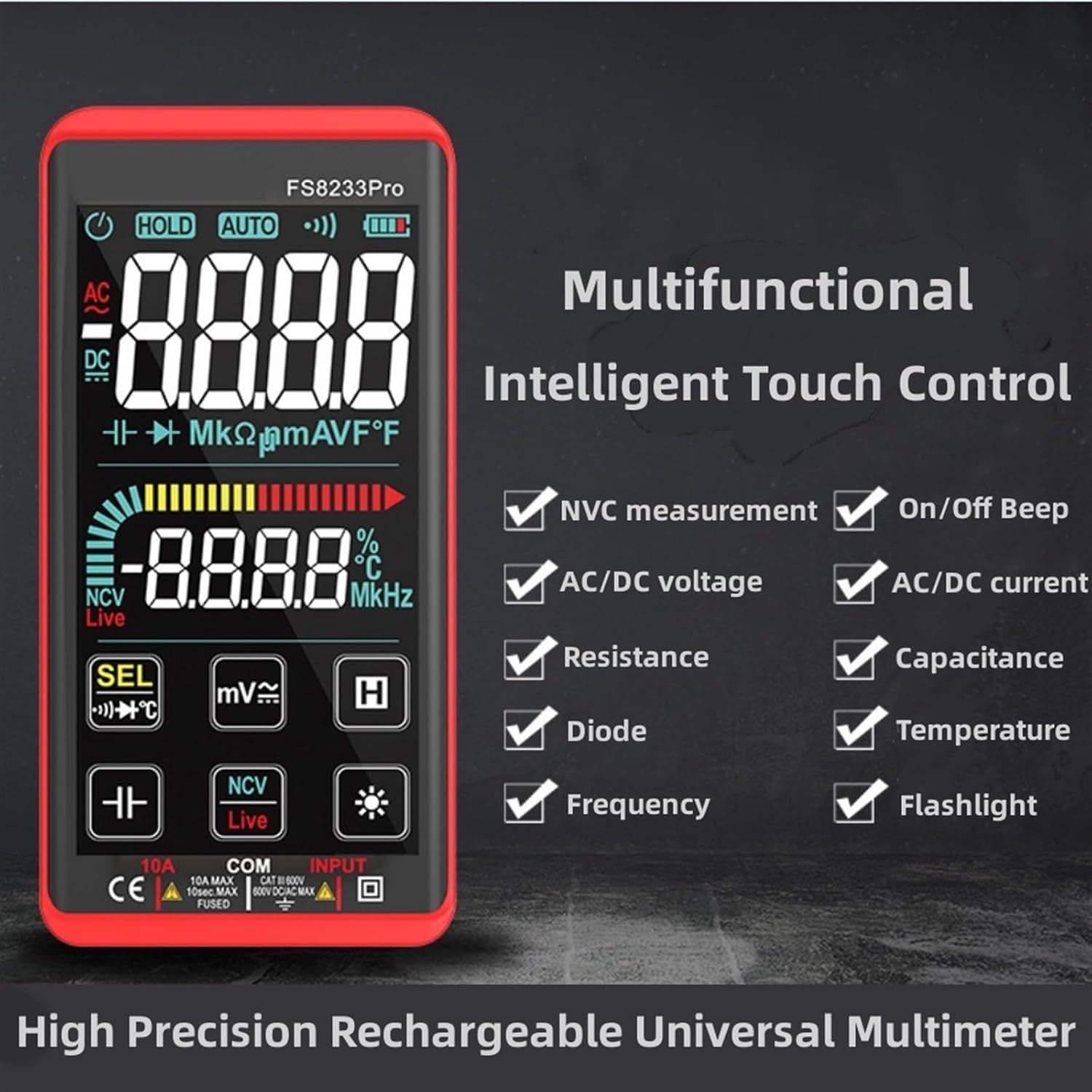 FS8233Pro Touch Multi Meter multifunctional intelligent touch control